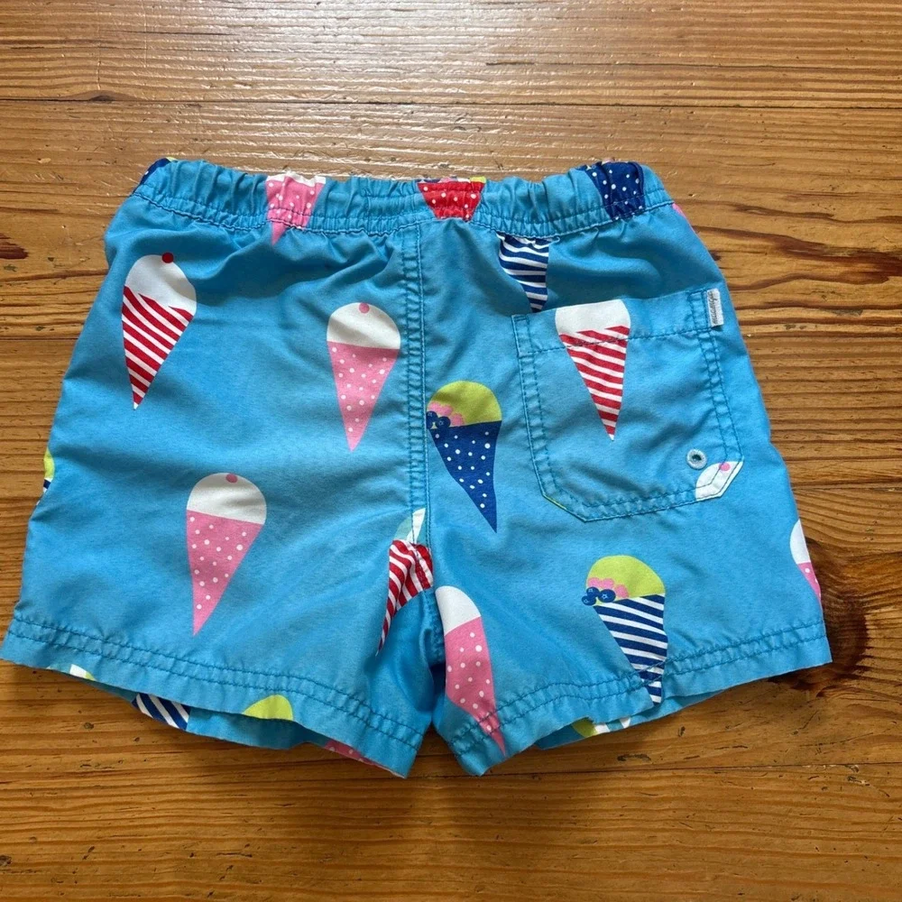 Maamgic Swim Trunks Kids Blue Good Ice Cream Print Mesh Lined‎ SIZE 5/6